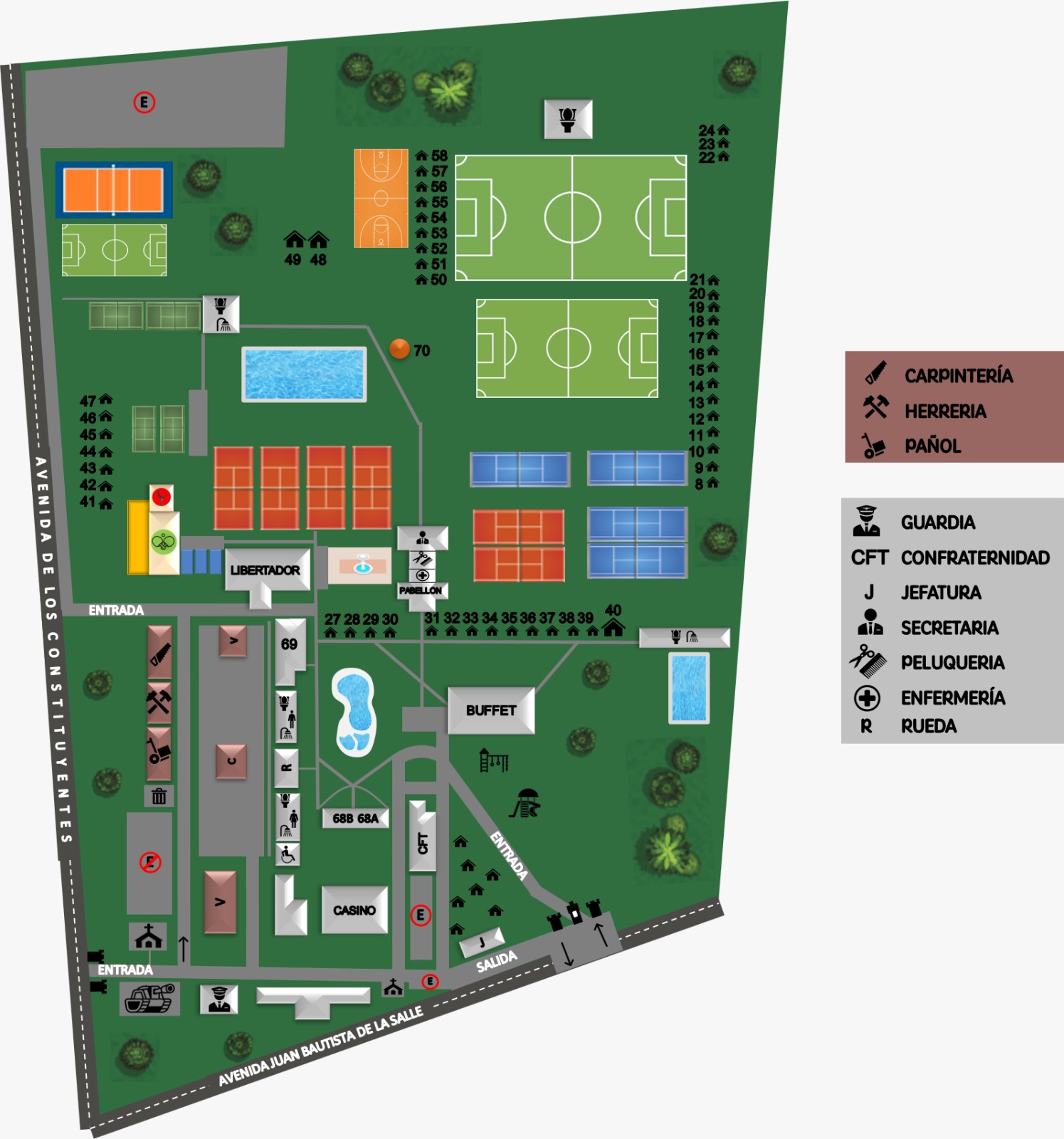 Mapa de las instalaciones